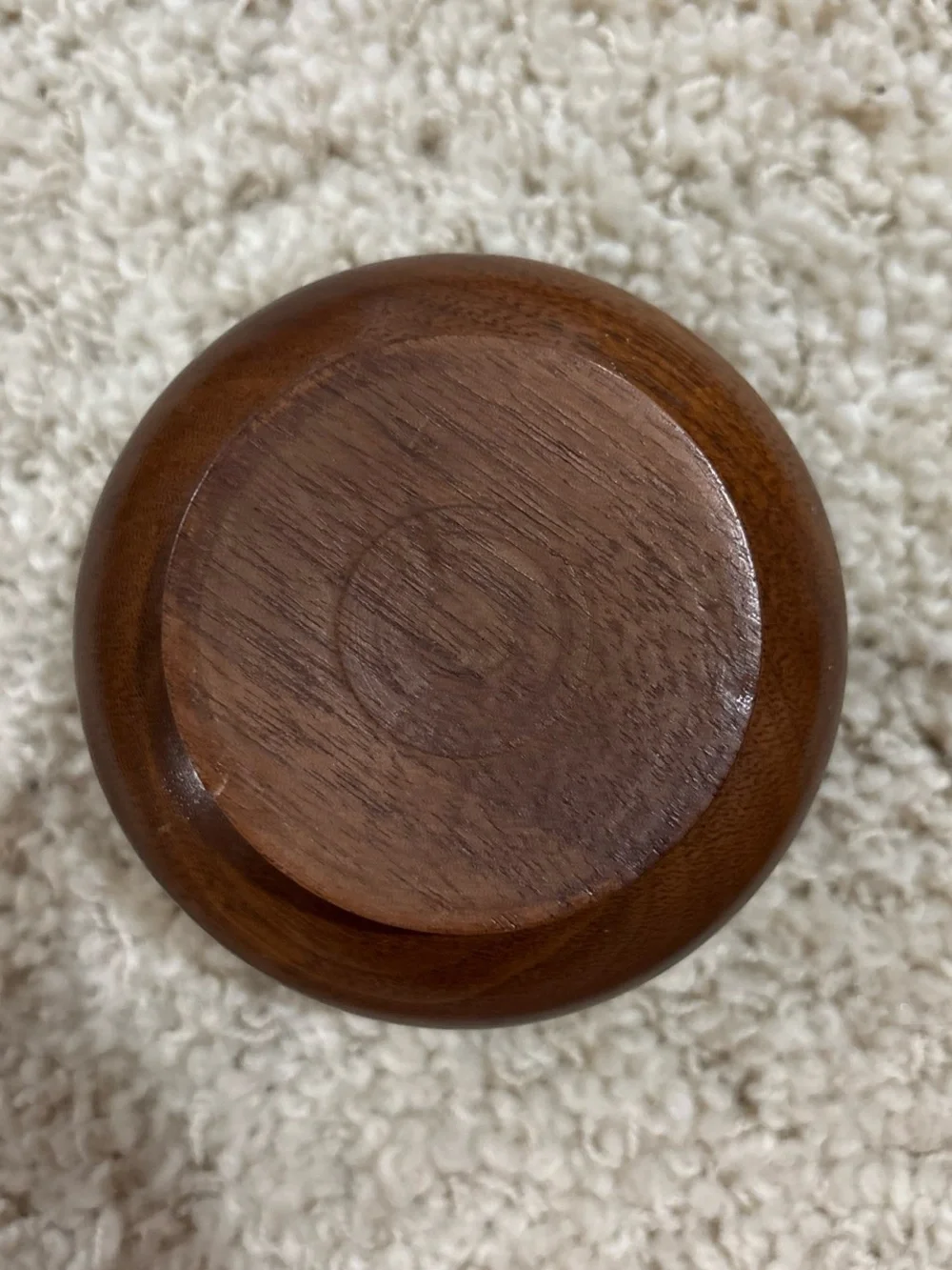 Vintage 1960s VTG Hand Turned Wooden Trinket Box Round Jewelry Keepsake Pot 4”